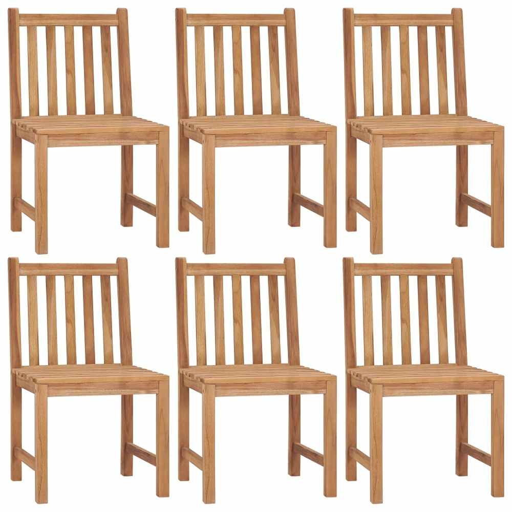 Chaises de jardin lot de 6 avec coussins bois de teck massif