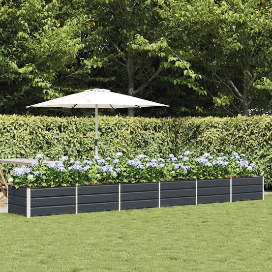 Jardinière acier 480x80x45 cm la plus grande pour projet paysager anthracite