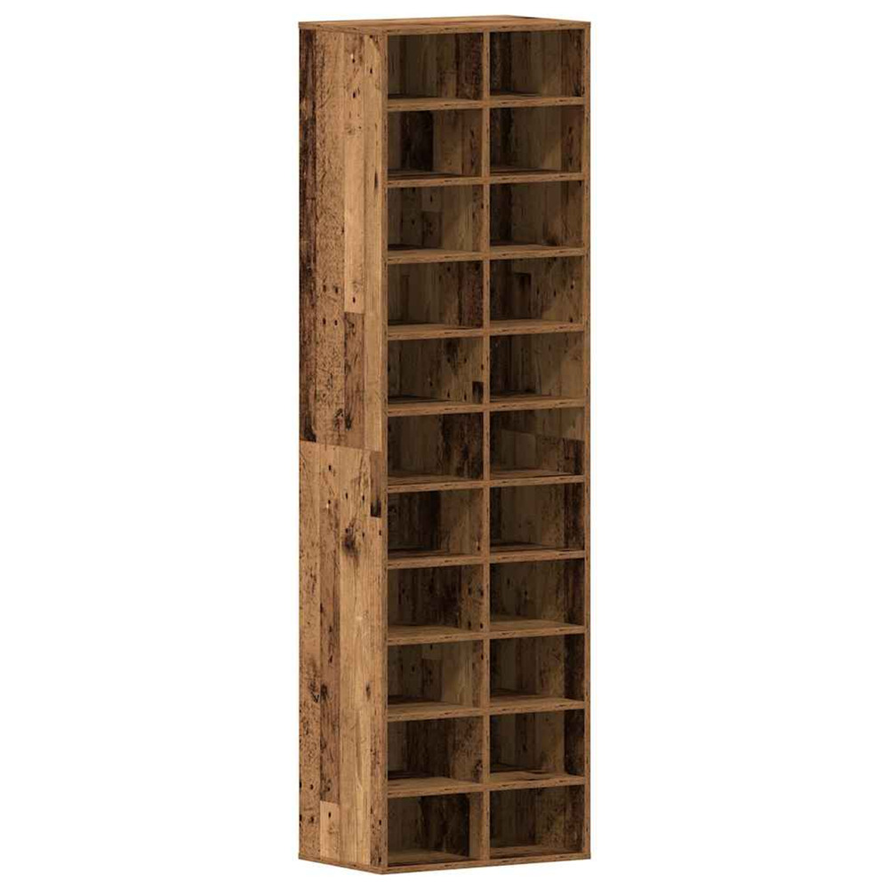 Armoire à chaussures vieux bois 54x34x183 cm bois ingénierie