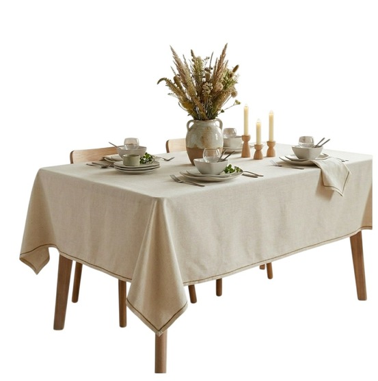 Nappe rectangle feston en jute linna