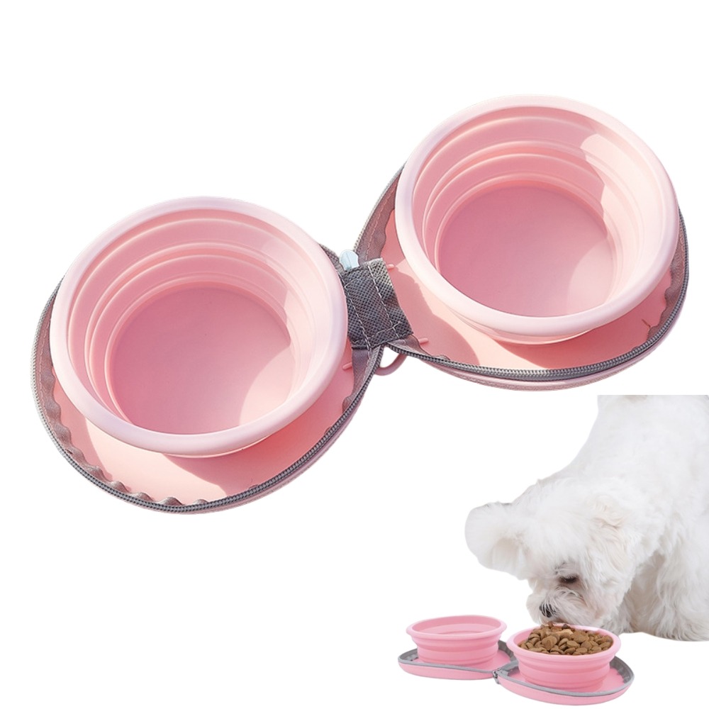 Double gamelle pliable pour chien et chat
