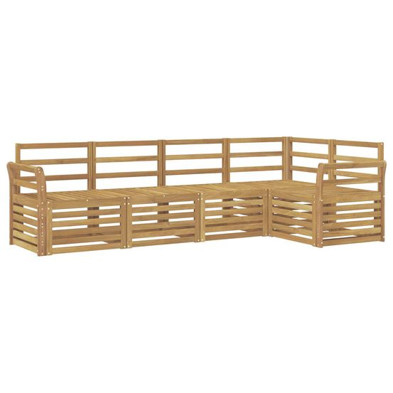 Ensemble de canapés d'extérieur 5 pc blanc bois d'acacia massif