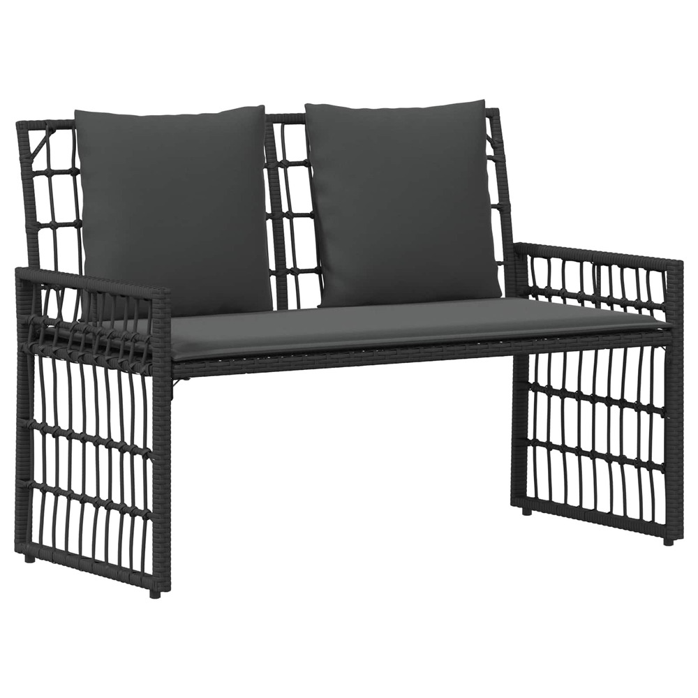 Banc extérieur uni noir et gris foncé 116 x 55 x 82 cm