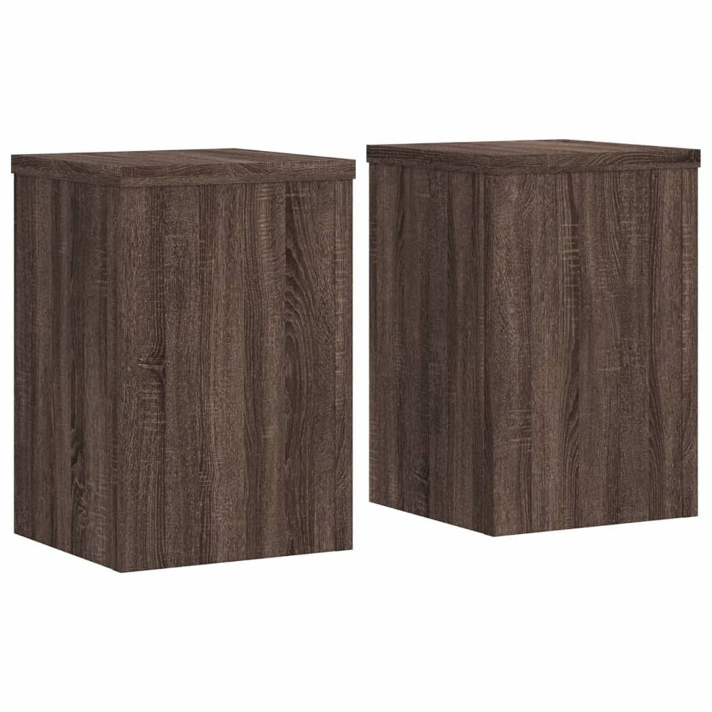 Support de plante 2 pièces chêne brun 20 x 20 x 30 cm