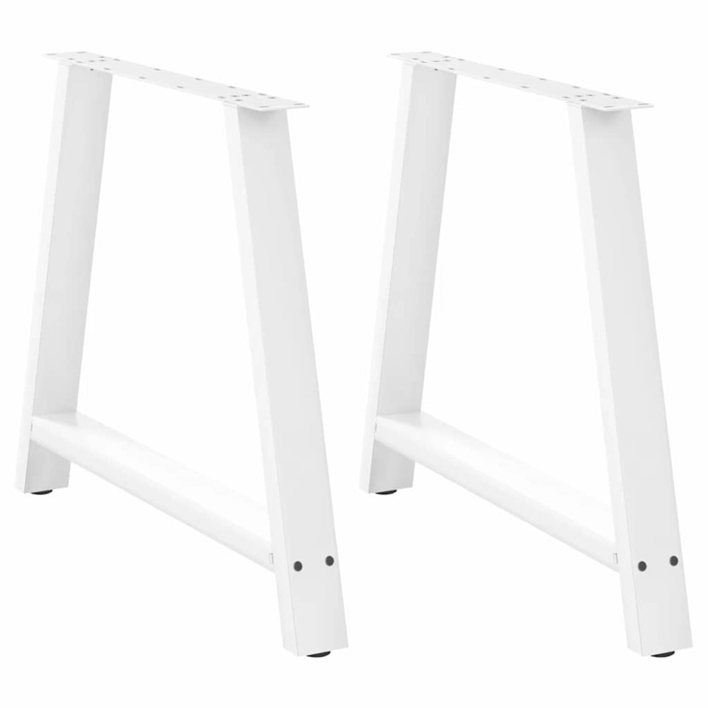 Pieds de table à manger en forme de a, 2 pièces, blanc, 100 x (72-73) cm, acier