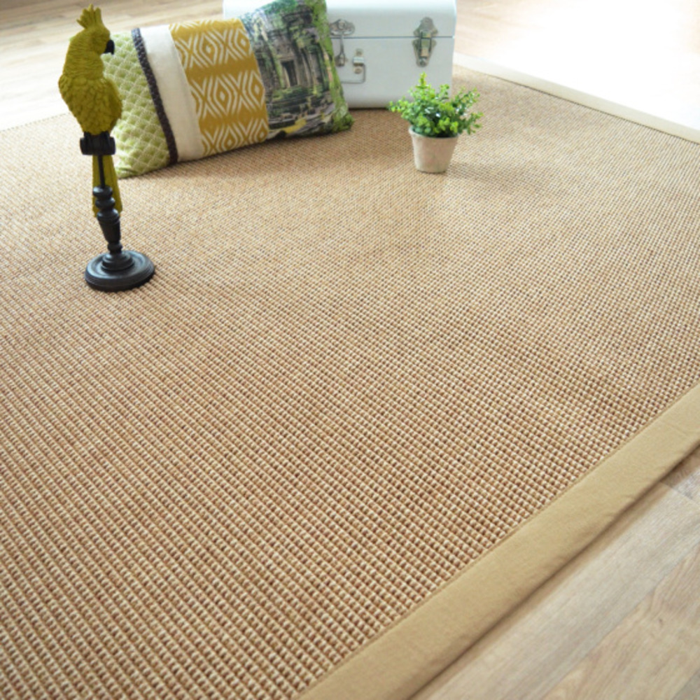 Tapis tissé plat - lombok naturel - ganse coton beige - 120 x 170 cm