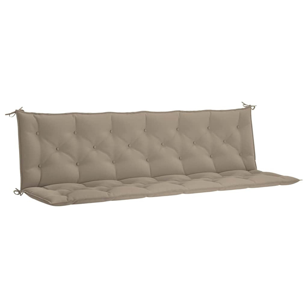 Coussin de banc de jardin taupe 200x(50+50)x7 cm tissu oxford