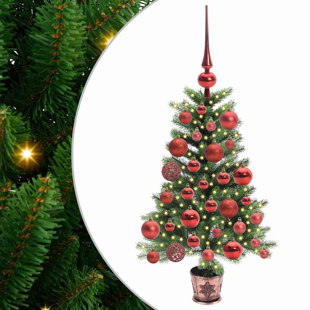 Sapin de noël avec 150 led avec support vert 65 cm pe