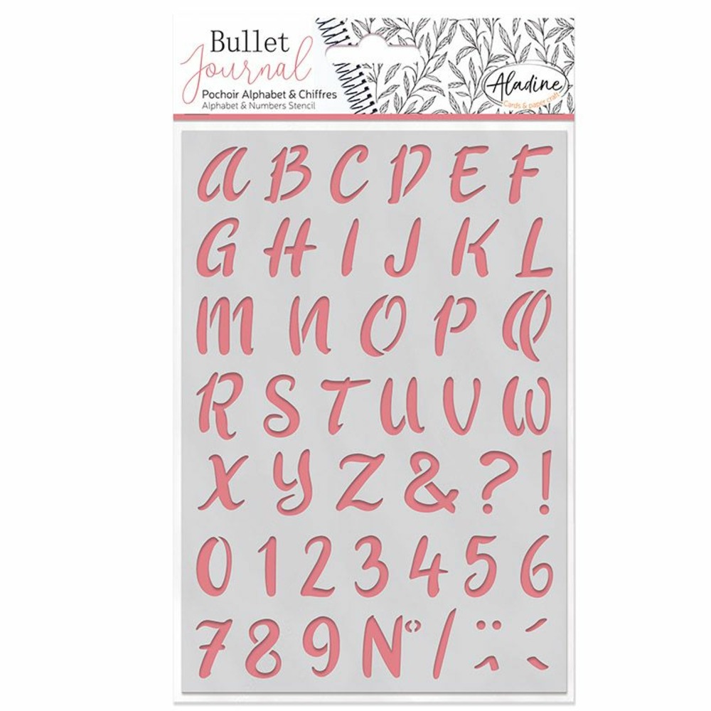 Pochoir pour agenda - alphabet et chiffres
