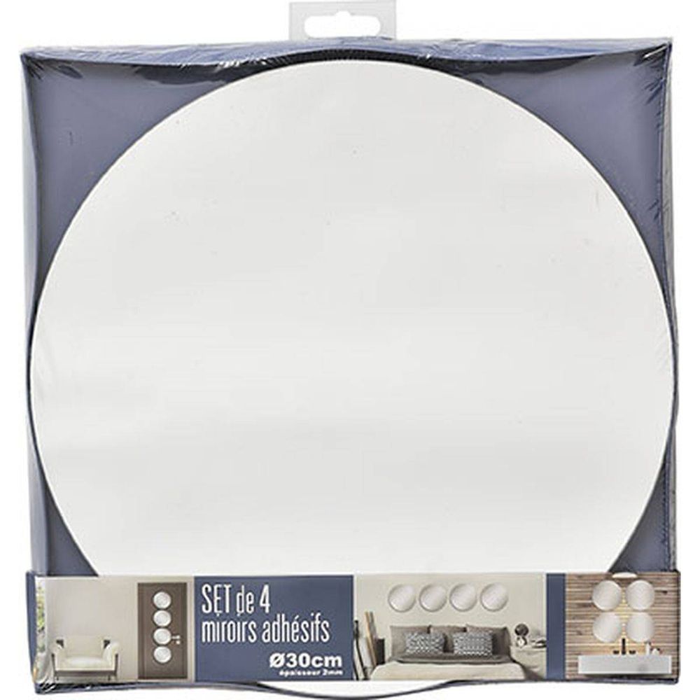 Set de 4 miroirs ronds d. 30 cm épaisseur 2 mm