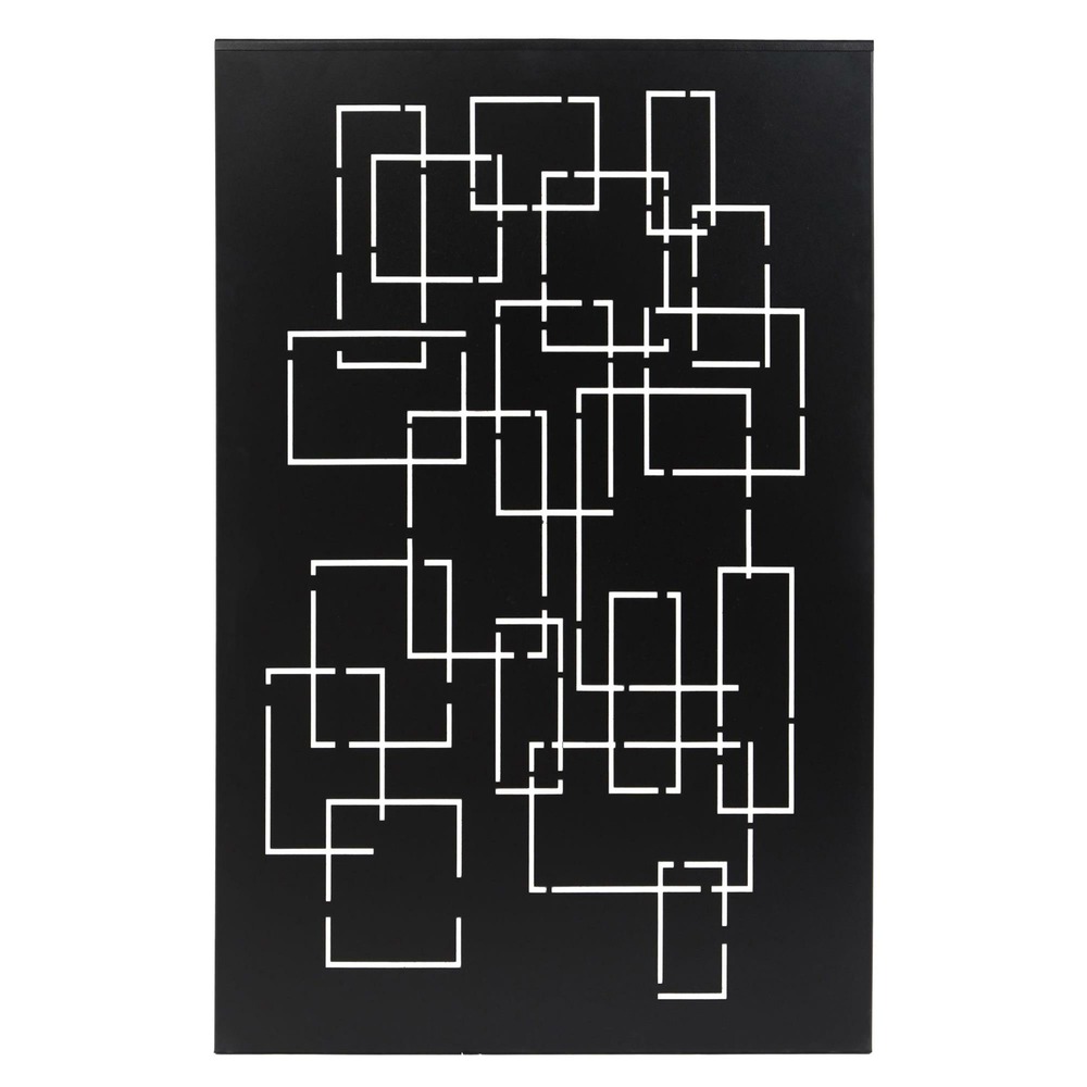 Plaque murale géométrie noire l80 h120