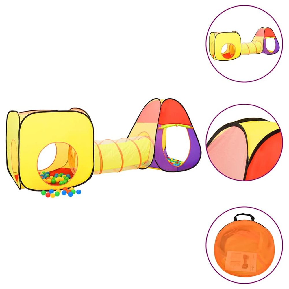 Tente de jeu pour enfants 250 balles multicolore 255x80x100 cm