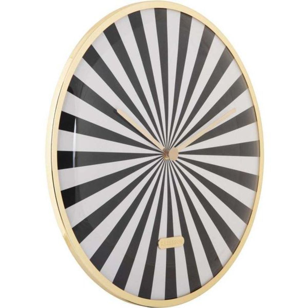 Horloge en métal candy swirl dome noir
