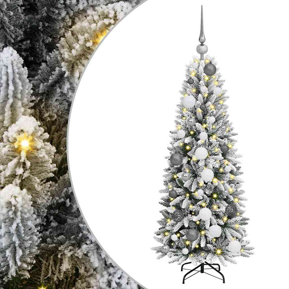 Sapin de noël artificiel avec 150 led avec support blanc 120 cm