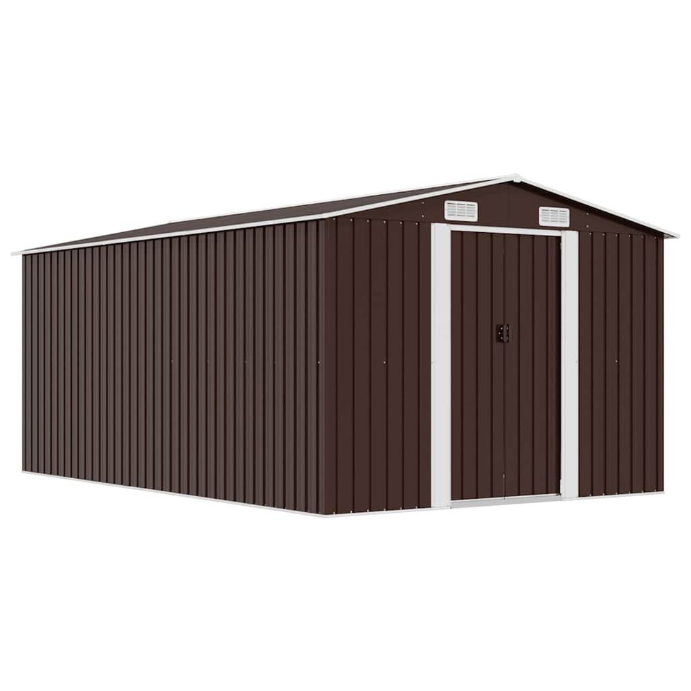 Abri de jardin 257x392x181 cm métal marron