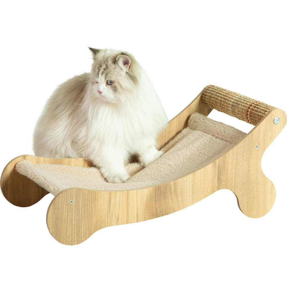Chaise longue boréal beige pour chat max 5 kg