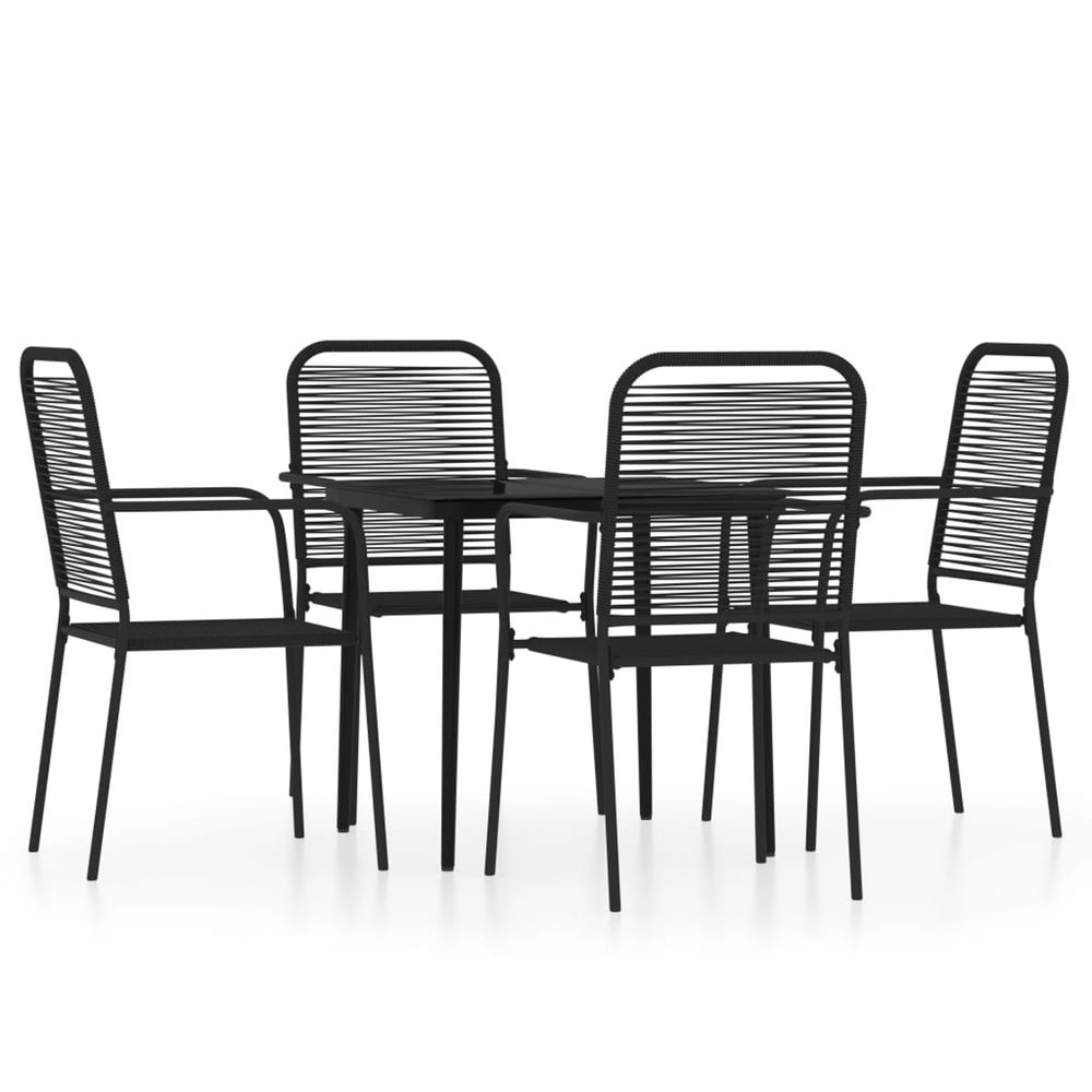Ensemble à manger de jardin 5 pcs noir