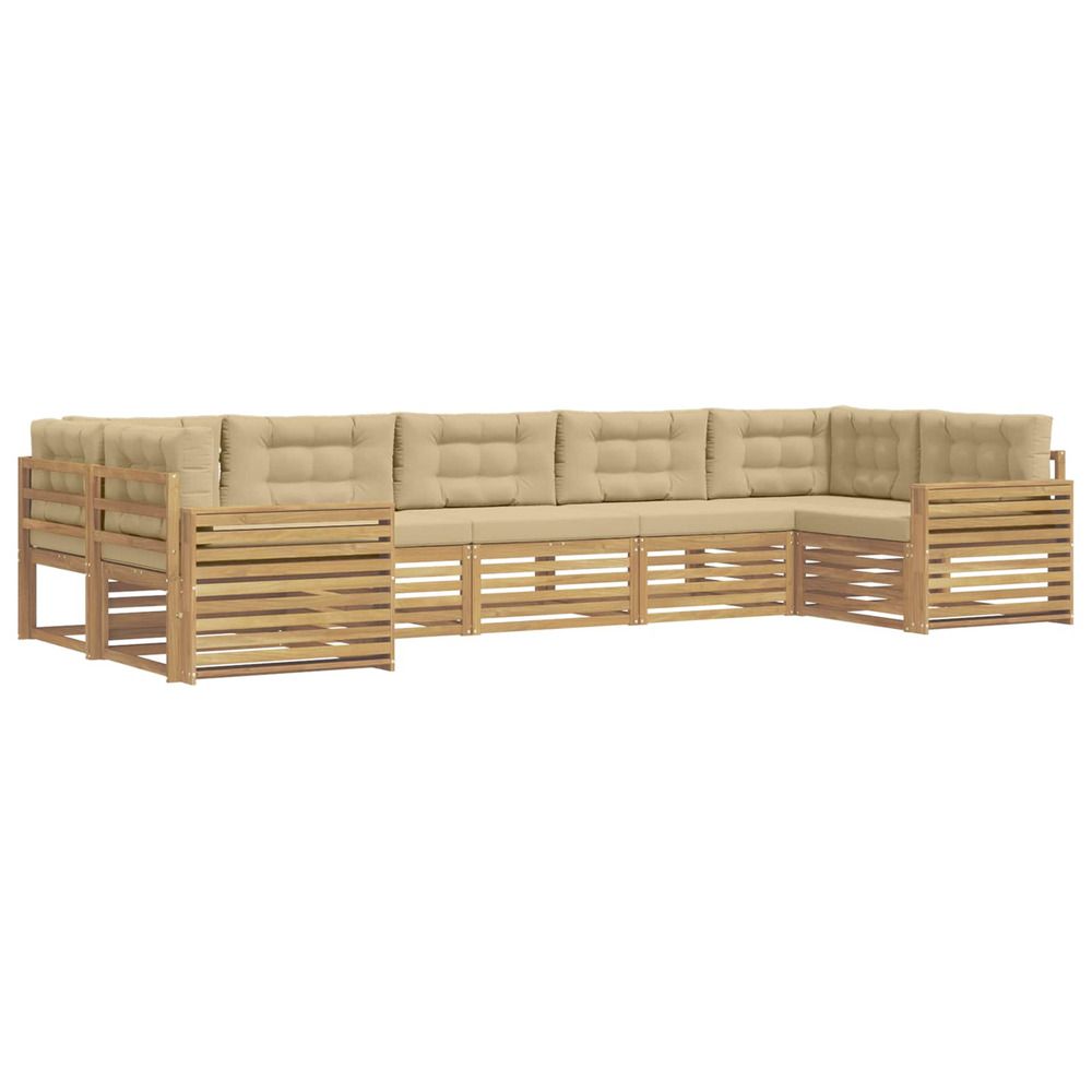 Ensemble de canapés d'extérieur 7 pc blanc et beige