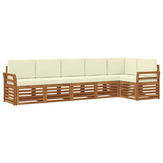 Ensemble de canapés d'extérieur 6 pc naturel et crème polyester