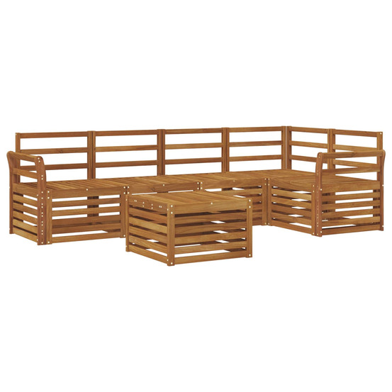 Ensembles de canapés 6 pcs naturel bois d'acacia massif