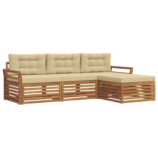 Ensemble de canapés d'extérieur 4 pcs naturel et beige