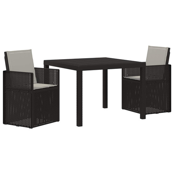Ensemble de salle à manger pour jardin avec coussin 3 pcs pp
