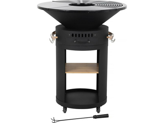 Barbecue plancha brasero à charbon et bois