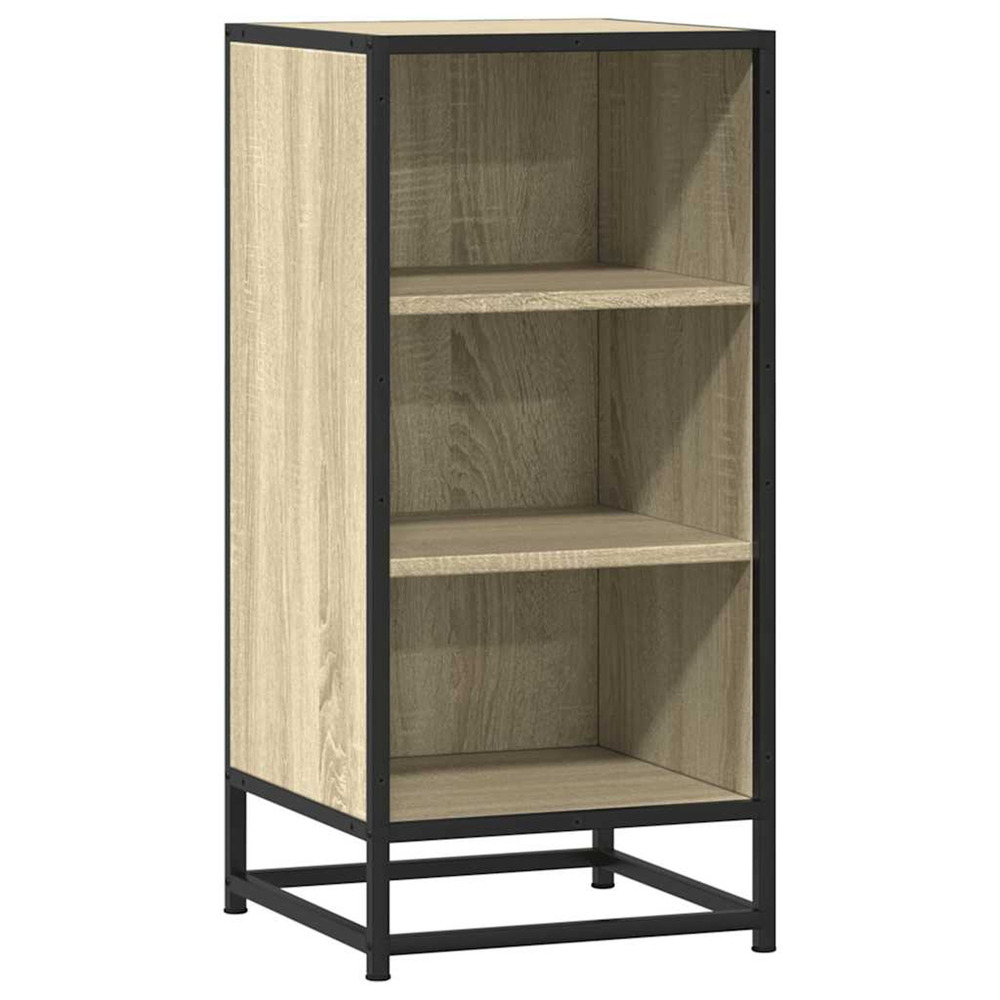 Buffet chêne sonoma 35,5x35x76 cm bois d'ingénierie et métal
