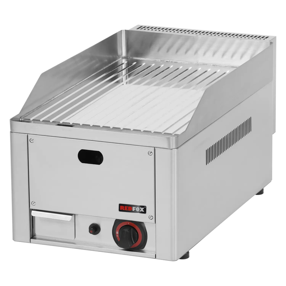 Plaque de cuisson 32x48 à gaz chromée nervurée top ftrc 30 g - redfox