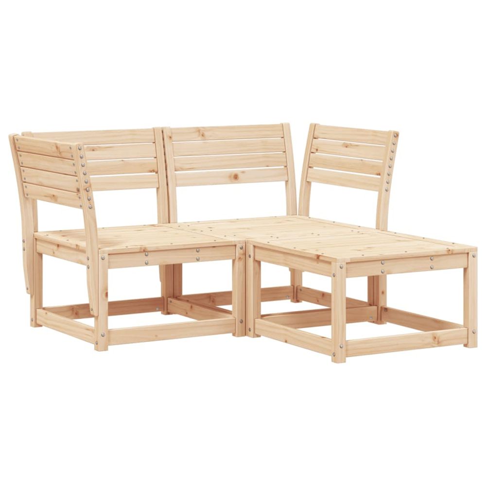 Salon de jardin 3 pcs bois de pin massif