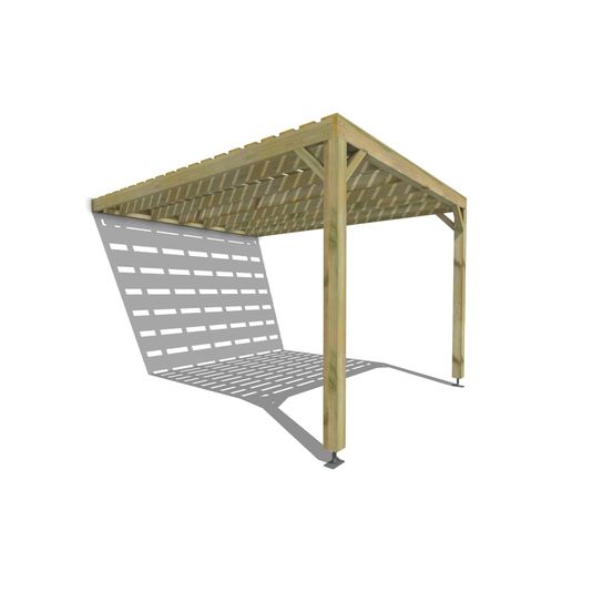 Pergola bois • 3m x 4m • adossée • sens profondeur • platelage bois • livraison comprise