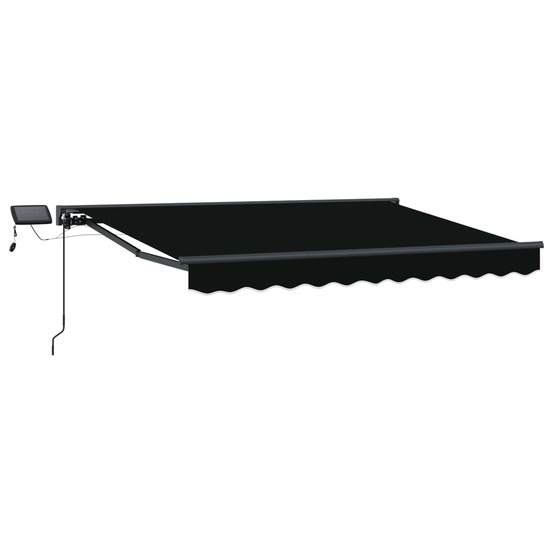 Cadre de store manuel avec leds noir et anthracite 3 x 2,5 m