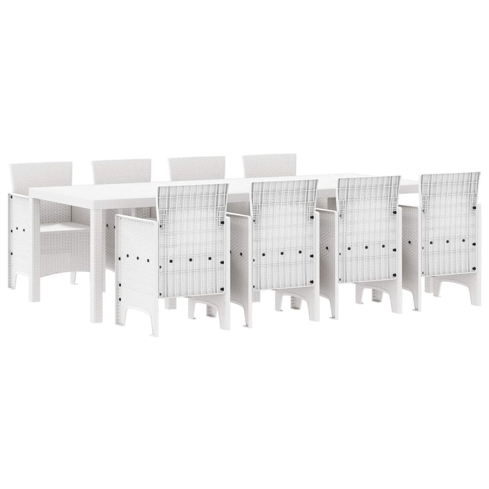 Ensemble de salle à manger pour jardin 9 pc gris clair