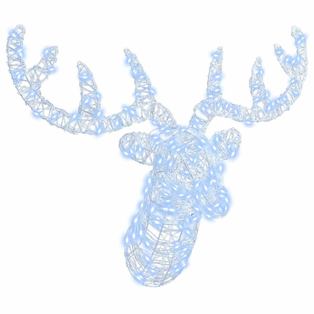 Tête de renne blanc froid 68 x 36.5 x 62.5 cm acrylique