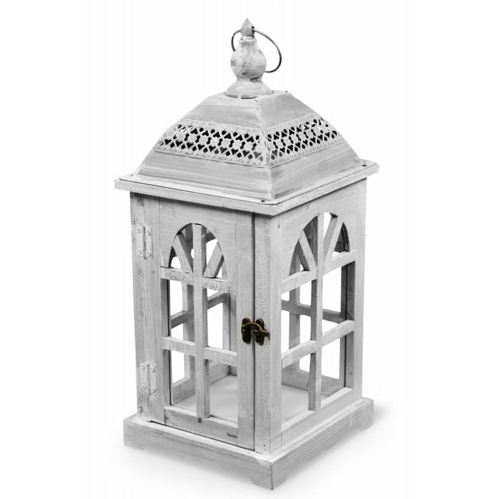 Lanterne bois blanc - décoration d'autrefois