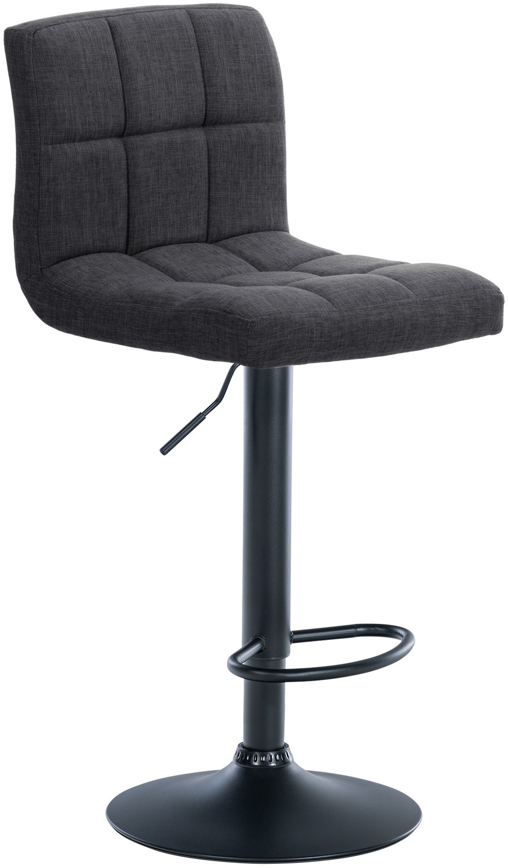 Tabouret de bar calma tissu noir