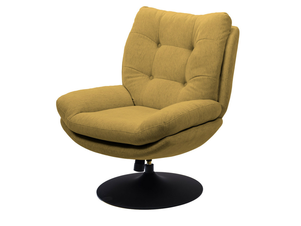 Fauteuil pivotant magnum camel pied noir
