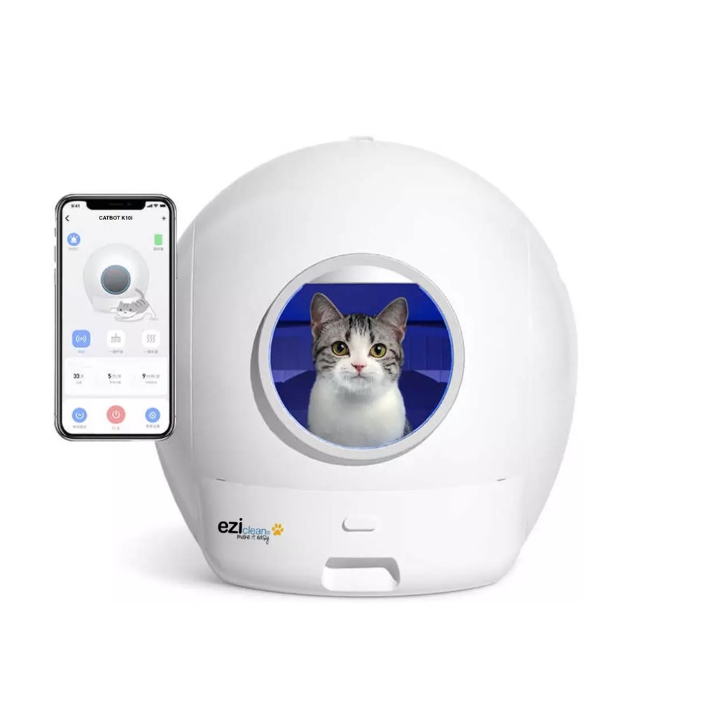 Litière robot autonettoyante 60l 55db blanc - catbotk10i