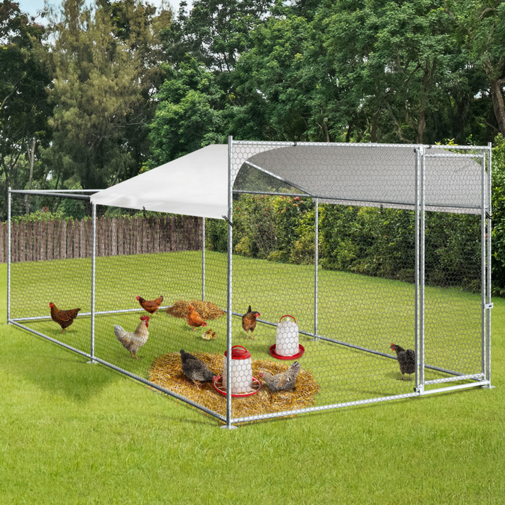 Enclos bogota 8 m² parc grillagé 2x4x1,6 m acier galvanisé avec filet