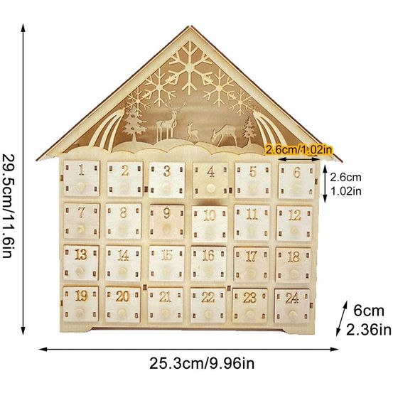 Calendrier de l'avent maison rennes avec led