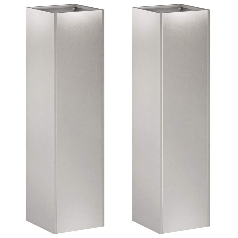 Cache-pot de jardin 2 pc argenté 20 x 20 x 75 cm