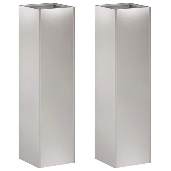 Cache-pot de jardin 2 pc argenté 20 x 20 x 75 cm