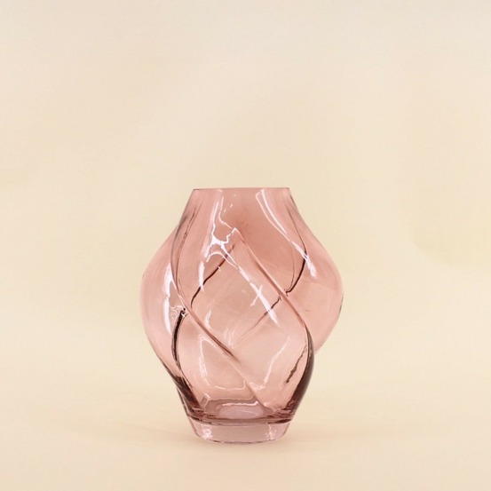 Vase en verre alvéolé rose 20cm