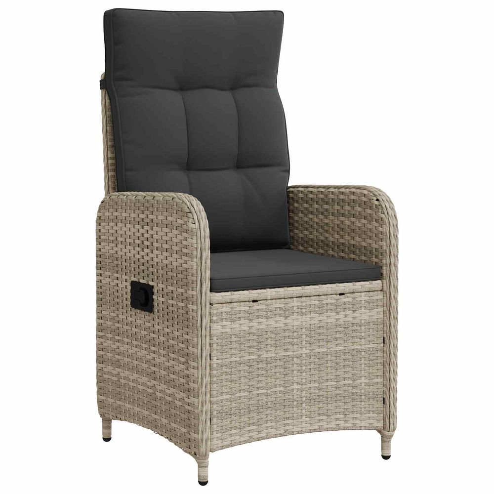 Chaise de jardin inclinable gris clair et gris foncé