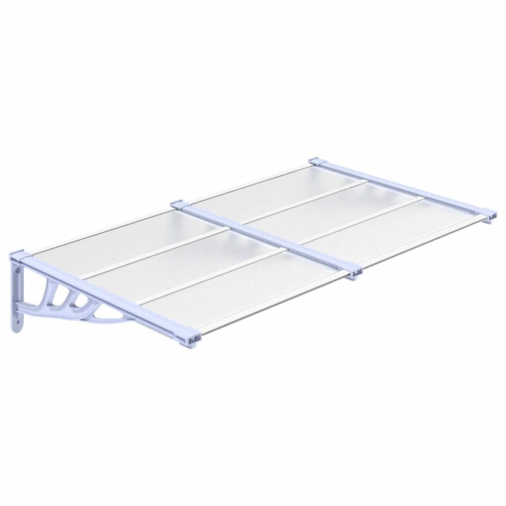Auvent de porte gris et transparent 152,5x90 cm polycarbonate