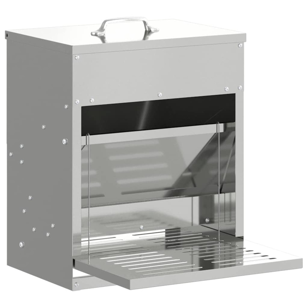 Nourrisseur à pédale pour poules argent 33 x 42 x 40 cm