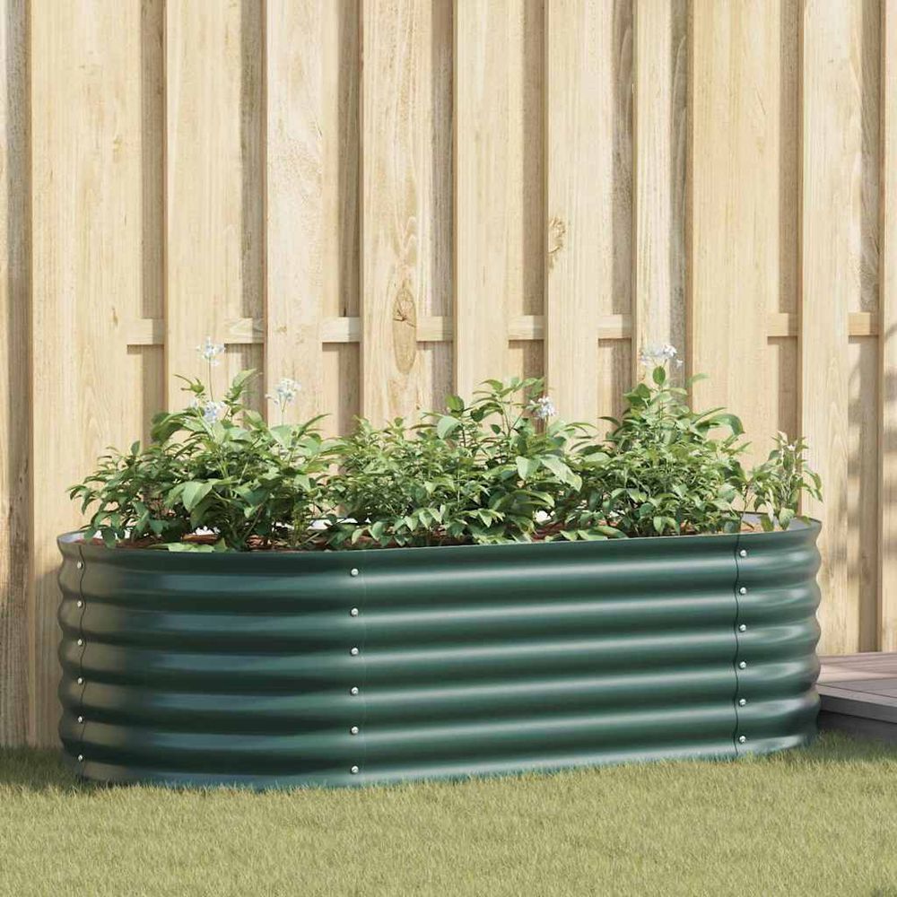 Jardinière potager en acier pour massifs et plantations vert 160x80x44 cm