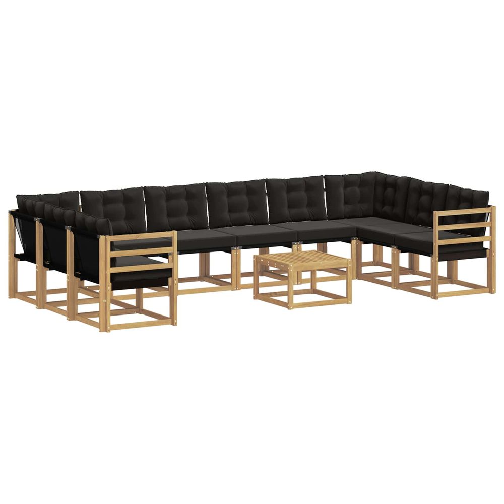 Ensemble de canapés d'extérieur 11 pc blanc et noir