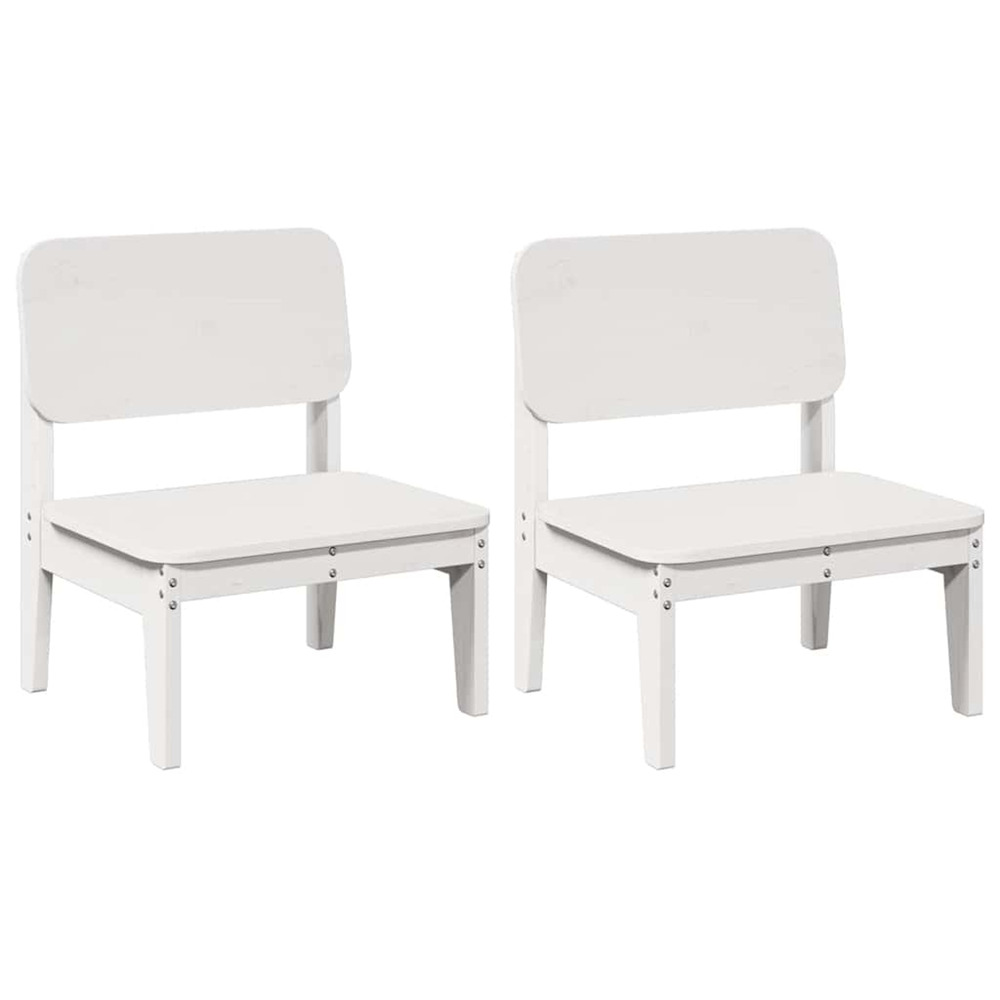 Chaises de jardin lot de 2 blanc 60x52,5x72 cm bois massif pin
