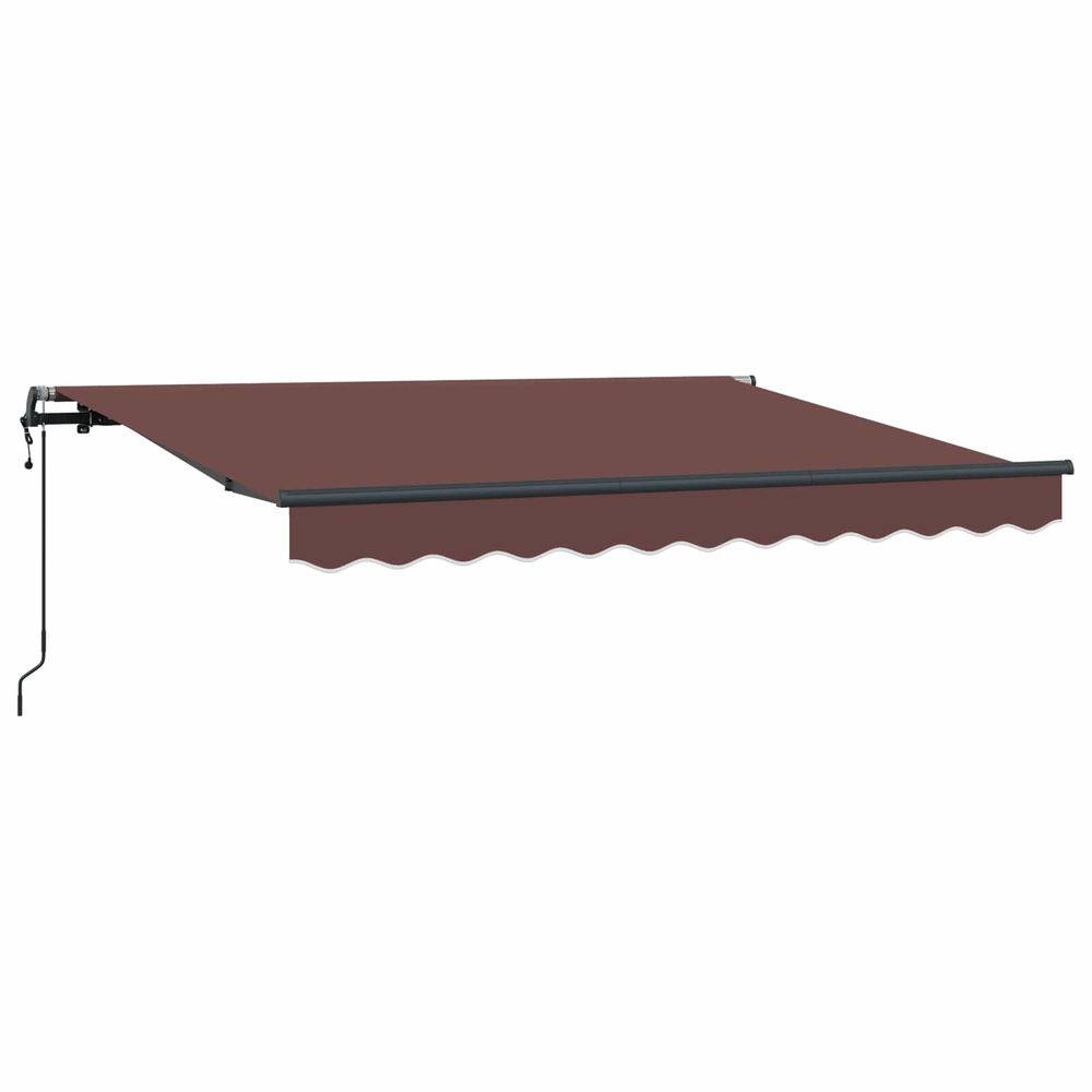 Auvent rétractable marron 250 x 200 cm tissu